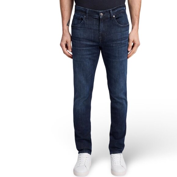 7 For All Mankind Slimmy Luxe Performance | Men's Dark Wash Jeans | Size 31/33 - Picture 1 of 14